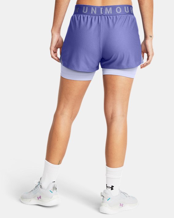 Women's UA Play Up 2-in-1 Shorts in Purple image number 1